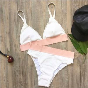 Swim - White and Pink Bikini Swim - White and Pink Bikini